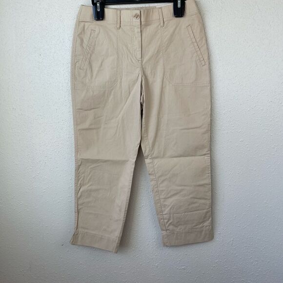 NWT Chicos Cropped Khaki Secret Stretch Pants Size 4 - Picture 1 of 8